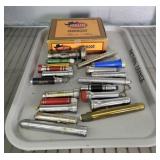 Vintage Metal And Plastic Pocket & Pen Flashlights