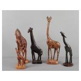 5x Bid Wooden Giraffe Figurines