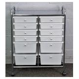 12 Drawer Rolling Metal Organizer