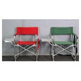 2x The Bid 300 Lb Folding Camp Chair W/ Side Tray