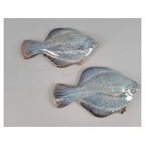 2x Bid Pottery Flounder Wall Art Plaques