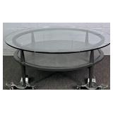 Glass Top Round Metal Coffee/cocktail Table
