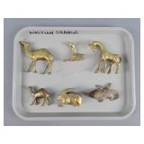 6x Bid Brass Animal Figurines