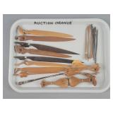 Lot Of Carved Wood Letter Openers & More