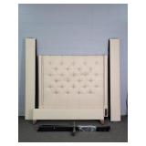 Queen Size Tufted Headboard W/ Rail Supports