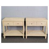 2x Bid Sausalito Pottery Barn Wood Nightstands