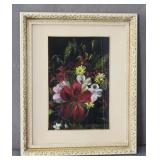 Floral Still Life Print Under Glass