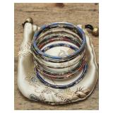 Vintage Cloisonne bangle bracelets
