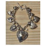 Signed Heart Charm Bracelet By Season