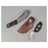 2x Bid Kinfe W/ Sheath & Razor Tooth Saw