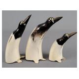 Vintage Hand Carved Cow Or Buffalo Horn Penguins