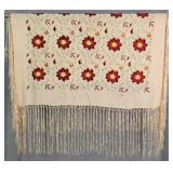 Vintage Embroidered Silk Piano Scarf