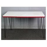 Small Vintage Porcelain Enamel On Steel Table