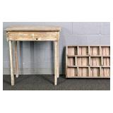 2x Bid Small Handmade Table & Display Cabinet