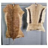 2x The Bid Vintage Processed Tanned Deer Hyde Rug