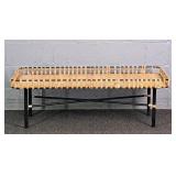 Woven Rattan Iron Framed Cocktail Table