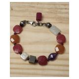 Sterling Silver Clasp Multi Gemstone Bracelet