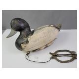Antique Wooden Bluebill Drake Duck Decoy
