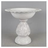 12" White Ceramic Pedestal Centerpiece Bowl
