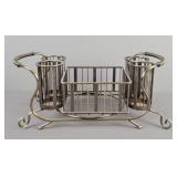 Metal Buffet & Utensil Caddy Gunmetal Finish