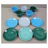 5x The Bid Fiesta Cup & Saucer W Bonus Saucer