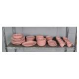 49 Piece Pink Fiesta Ware Dinnerware Set