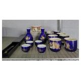 25 Pc Asian China Sake Tea Cup Chopsticks & More