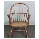 Vintage Solid Wood Sack-back Rocking Chair