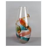 17" Hand-blown Art Glass Vase