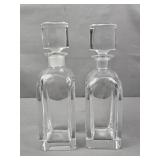 2 Pc Lot Of Orrefors Crystal Decanter
