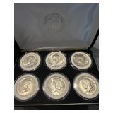 Collection Of 6 Silver Kennedy Half Dollars