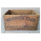 Warwick Club Vintage Wooden Ginger Ale Crate