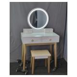 Lighted Modern Acrylic White Finish Wood Vanity