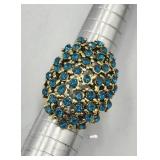Sparkling Blue-green Fashion Ring Sz 6
