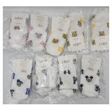 11 Pair New Fun Fashion Socks Unstretched 6.5in