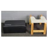2x The Bid Uphol. Padded Solid Pine Yoga Bench