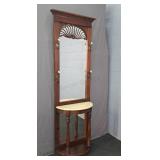 Pulasky Furn Vintage Mahogany Hall Tree W/ Mirror