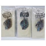 3 X Bid New Indian Chief Pendant ,scarf Or