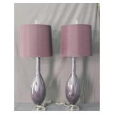 2x Bid Modern Reverse Finish Glass Table Lamps