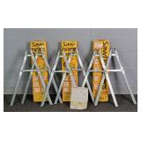 Lot Of 3 Pairs Of Metal Saw Horse Clamps/legs