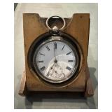 English Sterling Silver Antique Pocket Watch W Sta