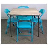 Cosco Metal Frame Driftwood Finish Folding Table