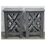 2x Bid Painted Wood Asian Style Stands
