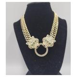 Panther Door Knocker Pave Pendant Choker