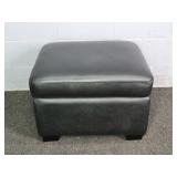 Leather Italia Hinged Lid Storage Ottoman