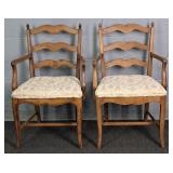 2x Bid Wood Frame French Country Style Armchairs