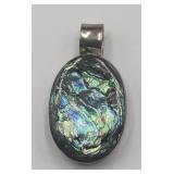 Sterling Silver Abalone Pendant Tw 10.6g