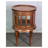 Vintage Round Tray Top Mahogany Curio