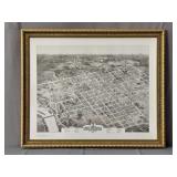Vintage Columbia Sc 1872 Birds Eye View Map
