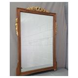 Vintage Wood Frame Wall Hung Mirror